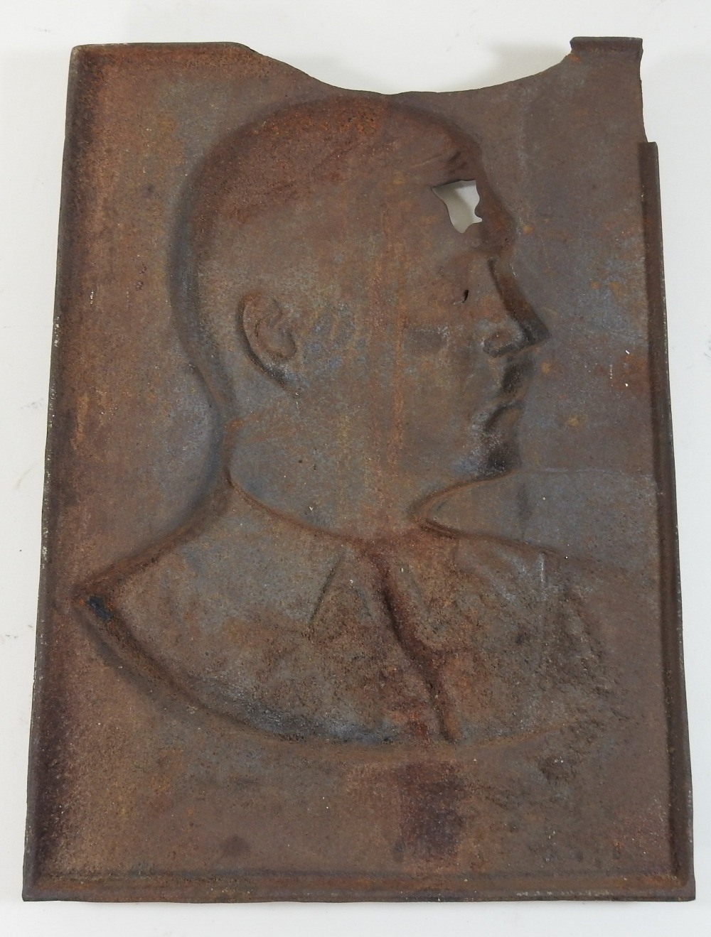 A cast iron portrait plaque, relief decorated with the head and shoulders of Adolf Hitler, - Image 3 of 5