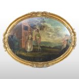 Continental School, (18th century), wedding scene, oil on panel,