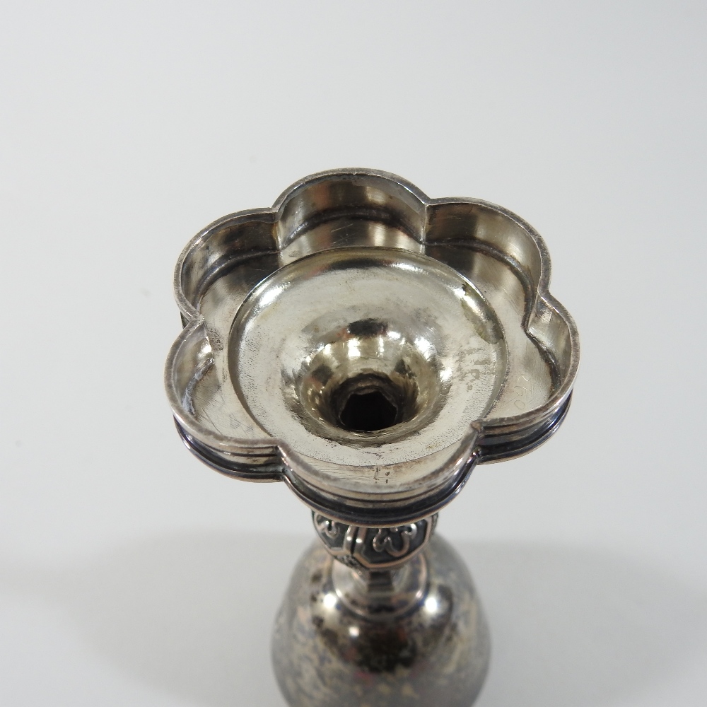 A Victorian silver travelling communion set, with engraved decoration, comprising a chalice, - Image 12 of 13