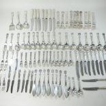 A collection of silver plated King's pattern cutlery,
