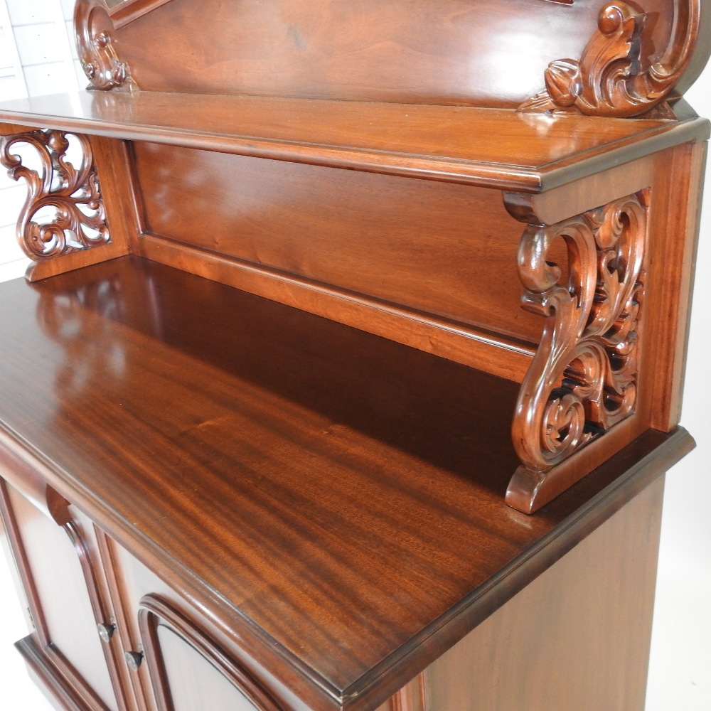 A Victorian style mahogany chiffonier, with a carved gallery back, - Image 8 of 8