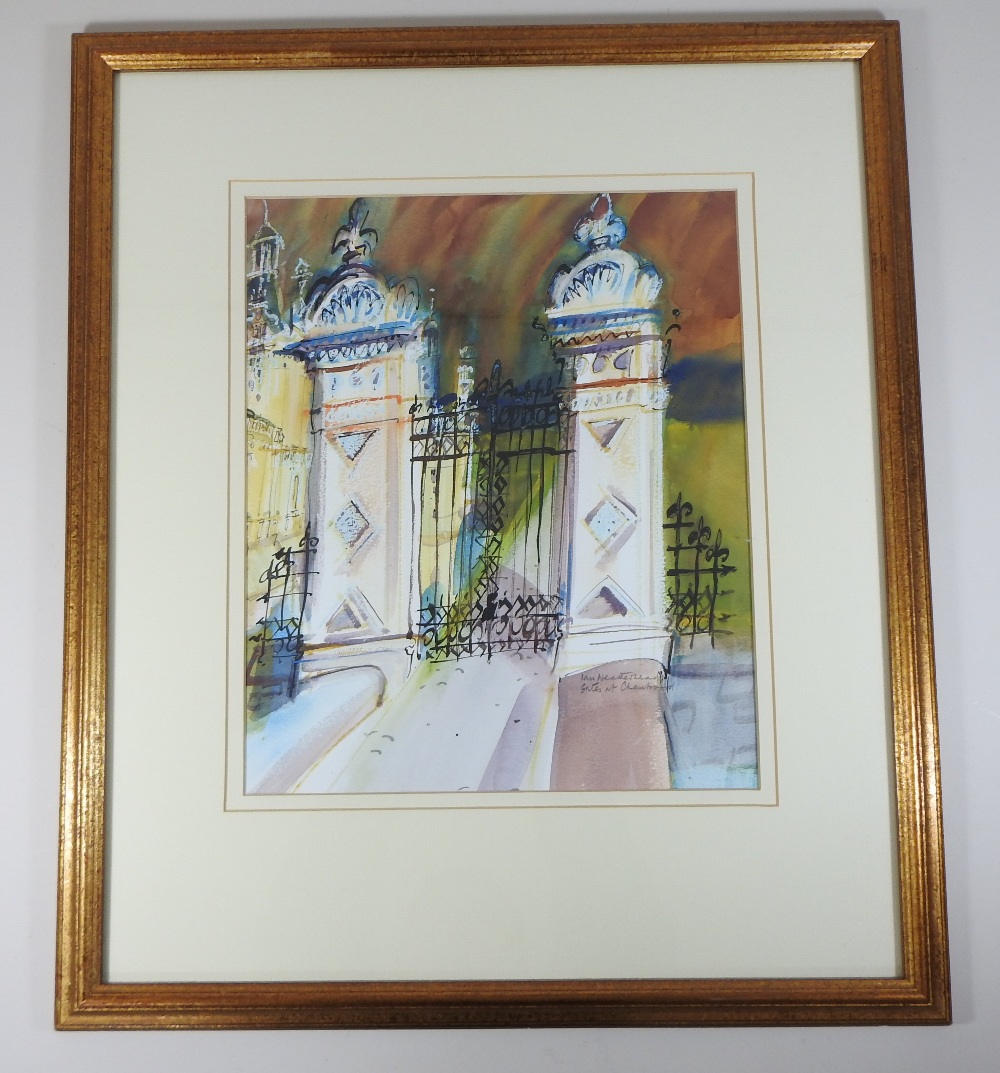 Ian Weatherhead (b1932), The Gates at Chambord, France, signed watercolour, 34 x 28cm, - Image 7 of 7