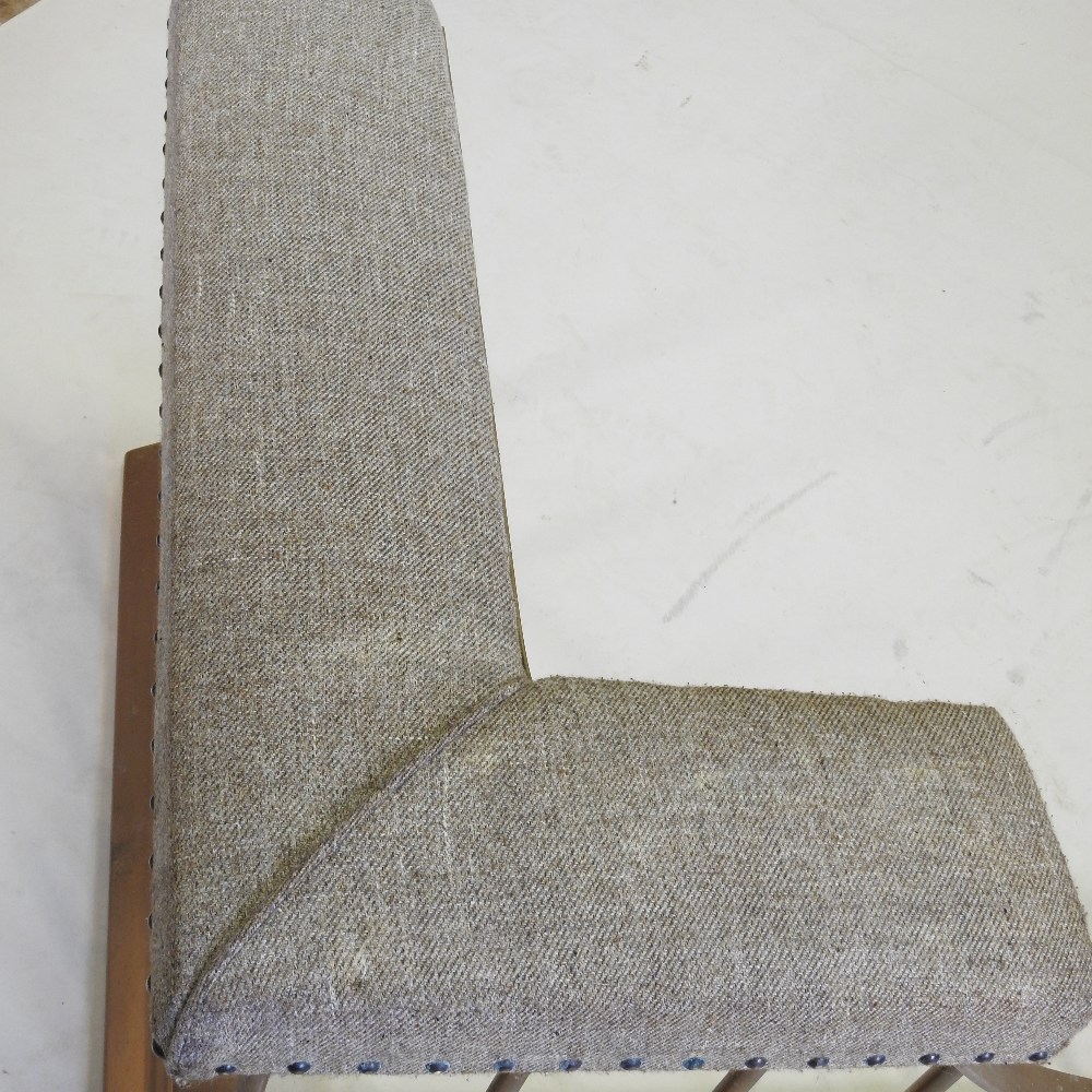 A brass and tweed upholstered club fender, - Image 9 of 9