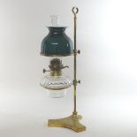 A Victorian Hinks & Son Ltd patent brass student's lamp,