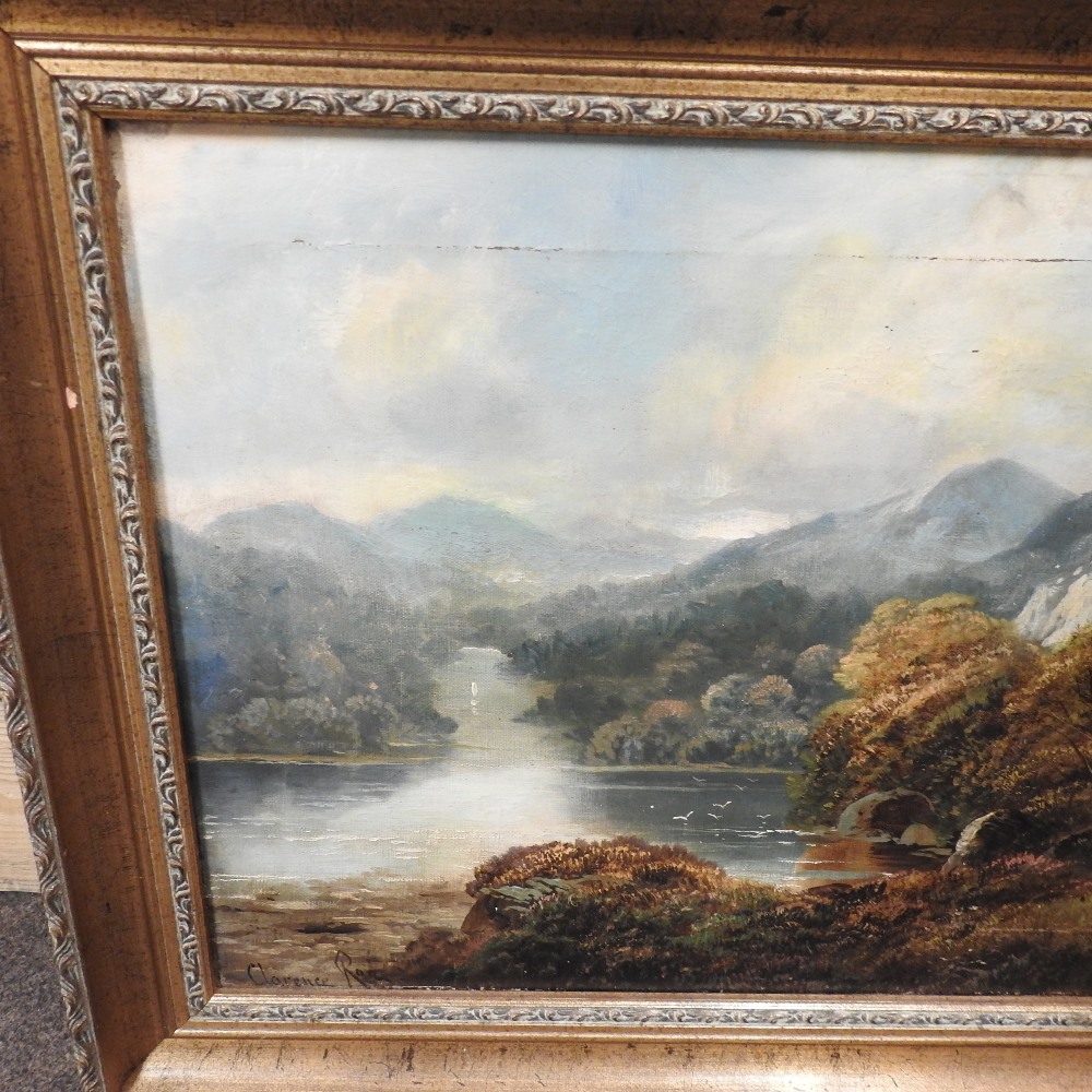 Clarence Roe, (1850-1909), mountain river landscape, signed, oil on canvas, - Image 2 of 15