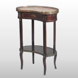 An early 20th century French marble top kidney shaped geridon,