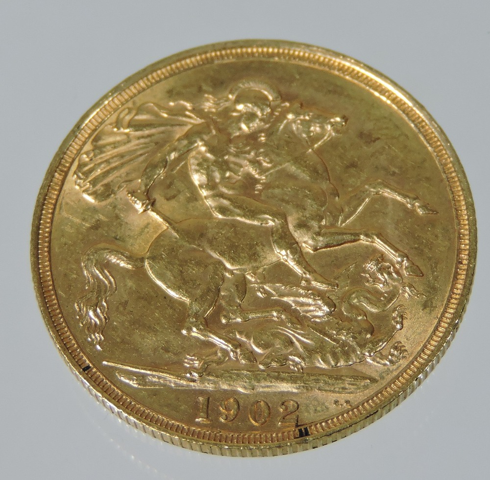 An Edward VII double sovereign coin, dated 1902, - Image 3 of 3