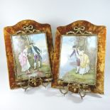A pair of 19th century continental porcelain panels,