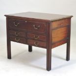 A 19th century mahogany pull-out architect's table, with Greek key decoration, stamped R Trahan,