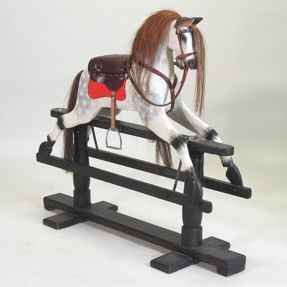A mid 20th century Patterson Edwards 'Leeway' rocking horse, on stand,