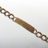 A 9 carat gold curb link bracelet, inscribed 'Peter' and 'All my love, Wendy', to the reverse,