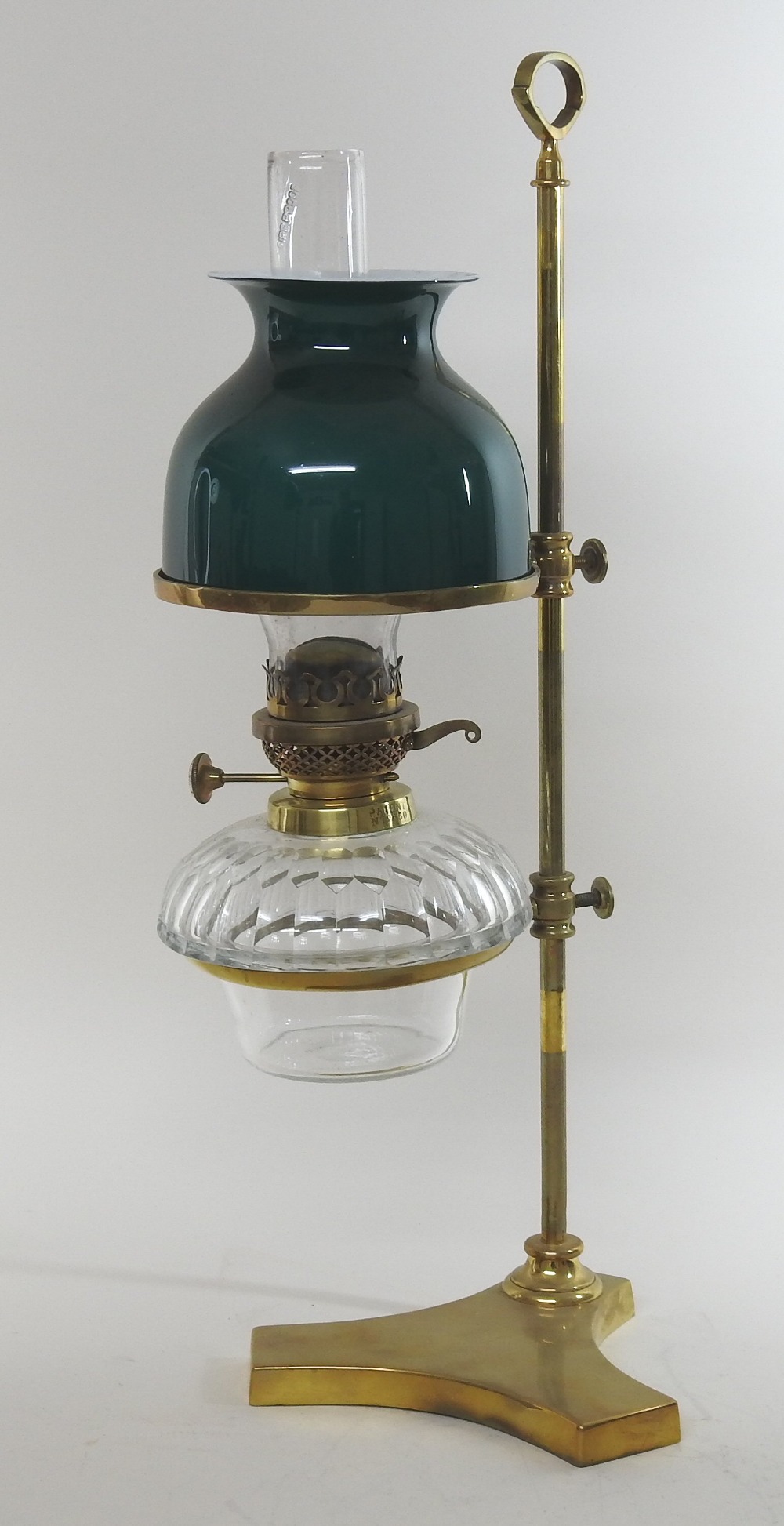 A Victorian Hinks & Son Ltd patent brass student's lamp, - Image 4 of 6