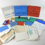 + A collection of mid 20th century auction related ephemera, to include judging books, show cards,