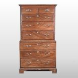 A George III mahogany chest on chest,