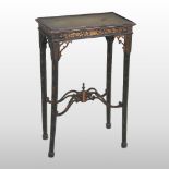 An 18th century black japanned occasional table, with gilt decoration,