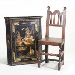 A 17th century oak side chair,