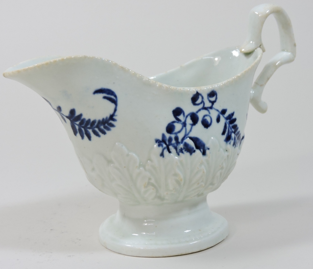 An 18th century Pennington's Liverpool blue and white porcelain sauce boat, circa 1780, - Image 5 of 8