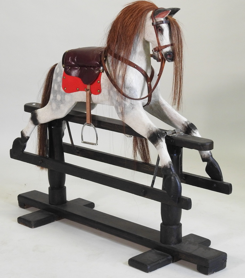 A mid 20th century Patterson Edwards 'Leeway' rocking horse, on stand, - Image 3 of 5