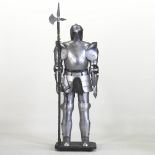 Withdrawn - A reproduction life size metal suit of armour,