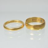 A twenty-two carat gold wedding band,