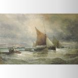 William Thornley, (1857-1935) Rough Weather, Mouth of the Thames, signed faintly, oil on canvas,
