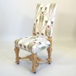 A 19th century style carved and gilt painted side chair,