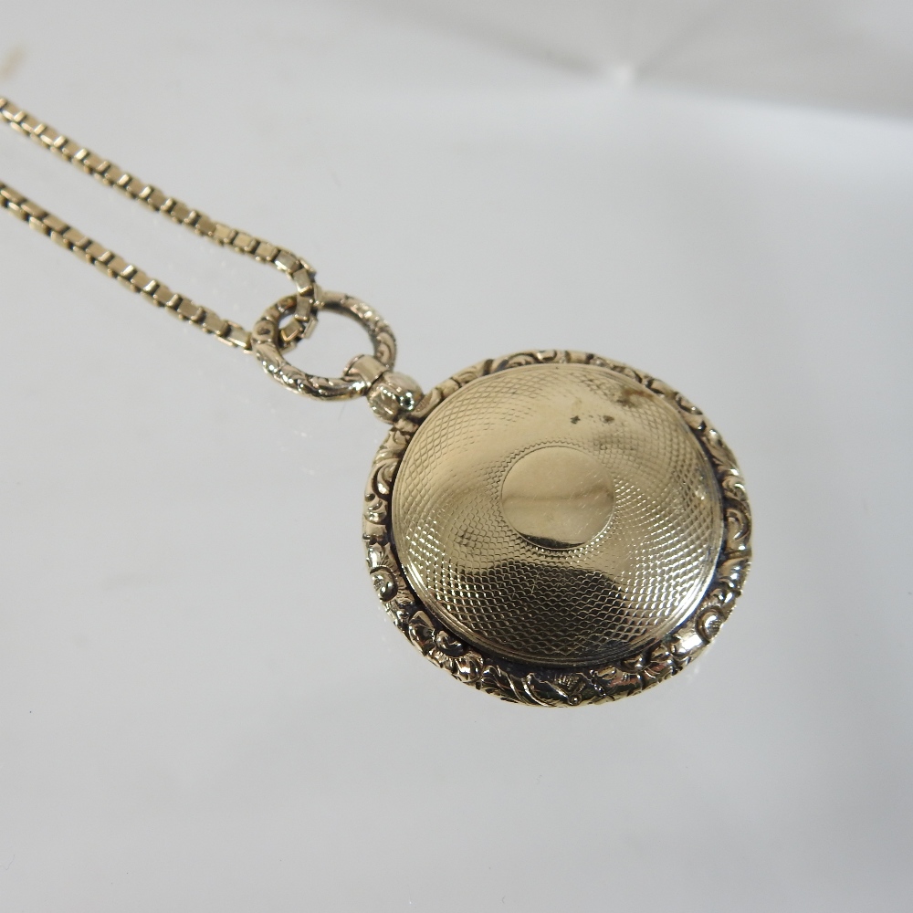 A 19th century unmarked memorial necklace, suspended with a woven hair pendant, - Image 4 of 9