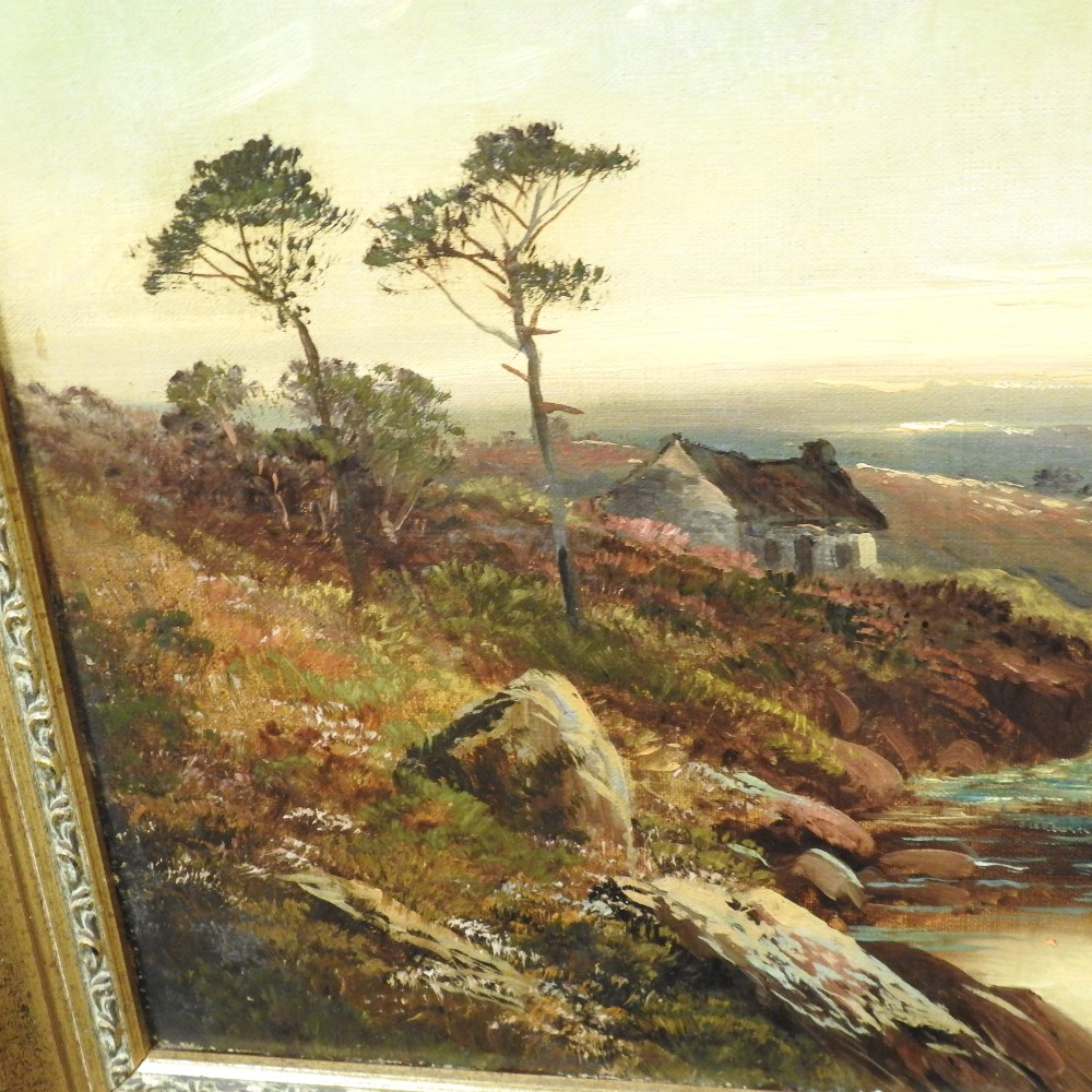 Clarence Roe, (1850-1909), mountain river landscape, signed, oil on canvas, - Image 8 of 15