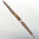 A heavy 9 carat gold gentleman's curb link bracelet,