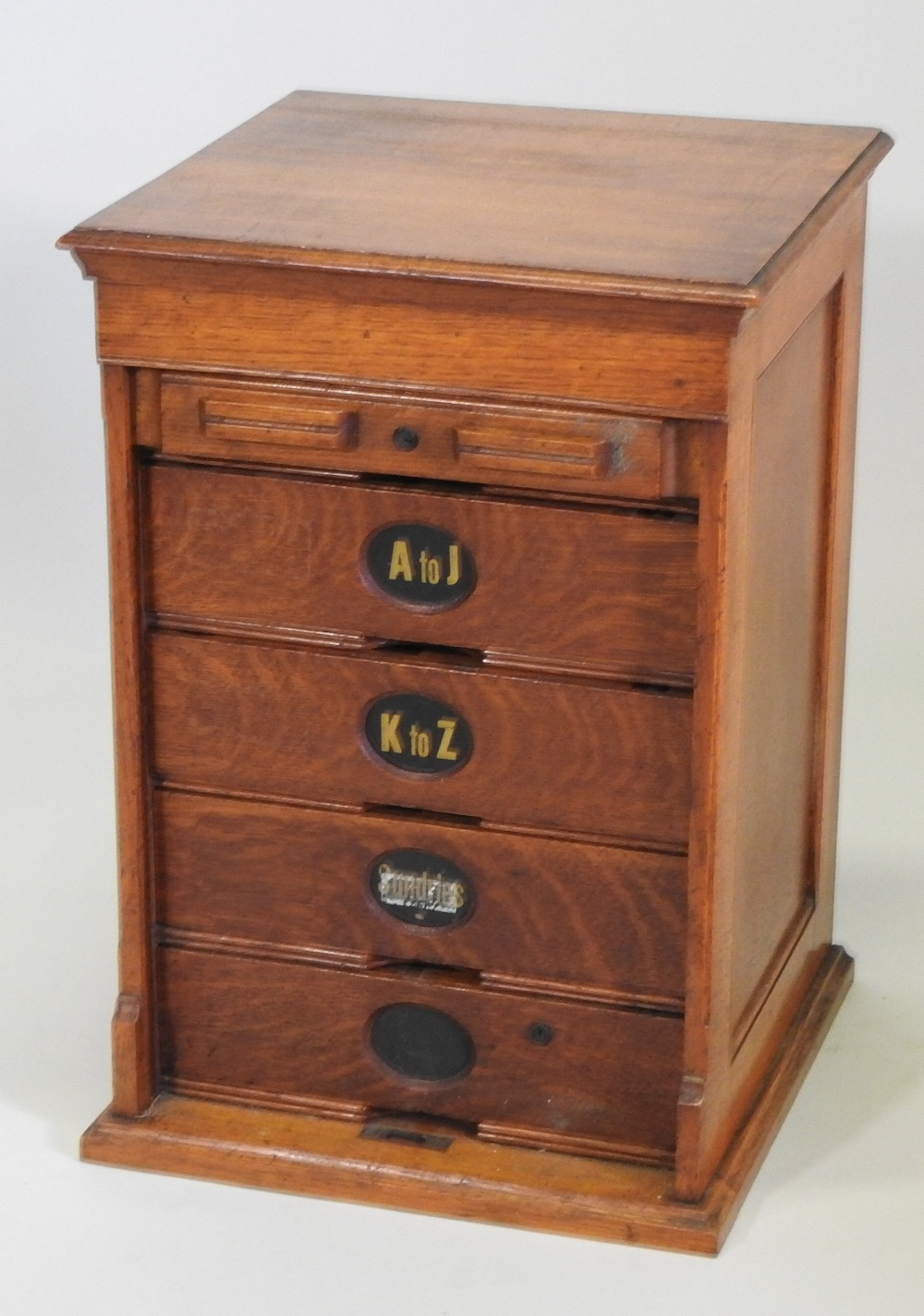 An early 20th century light oak filing cabinet, - Image 3 of 8