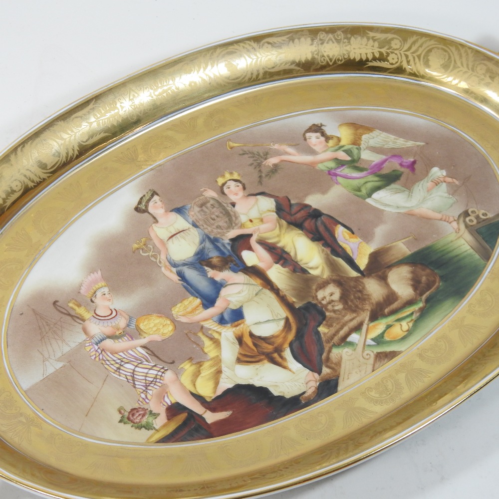 A 20th century KPM style porcelain tray, painted with figures, - Image 5 of 7