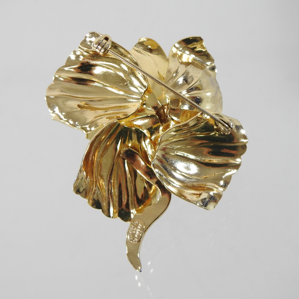 A 1960's Christian Dior gilt floral brooch, - Image 2 of 4