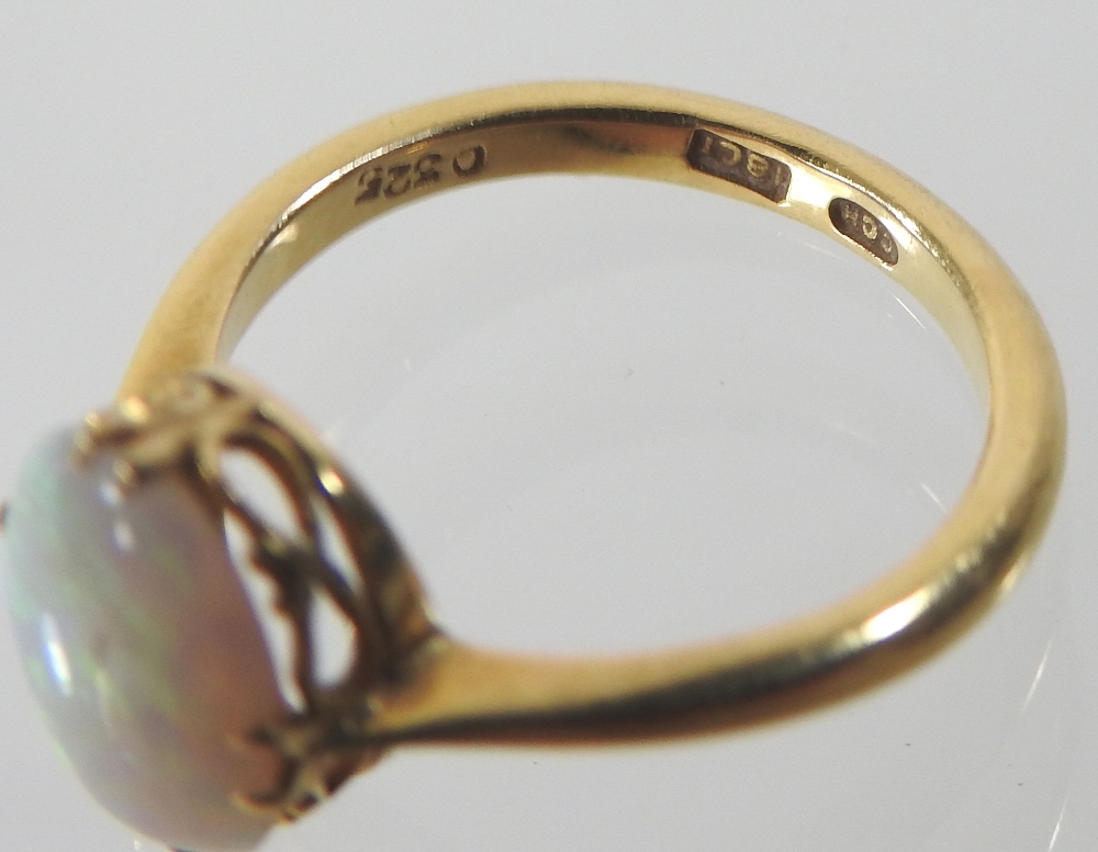 An 18 carat gold opal single stone ring, - Image 2 of 3