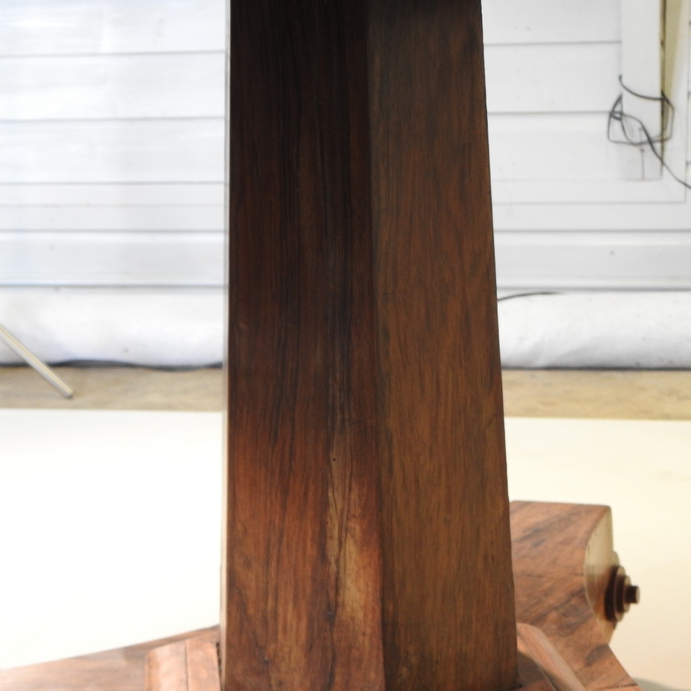 A George III rosewood and inlaid breakfast table, with a hinged circular top, - Image 8 of 9