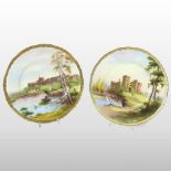 A pair of early 20th century Worcester porcelain cabinet plates,