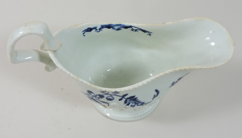 An 18th century Pennington's Liverpool blue and white porcelain sauce boat, circa 1780, - Image 7 of 8