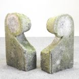 A pair of stone corbels,