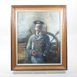 Brian Richard Entwistle, (20th century), portrait of a naval captain, signed, oil on board,