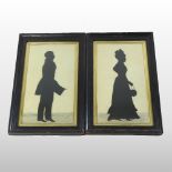 English School, (19th century), a silhouette portrait of a young lady,