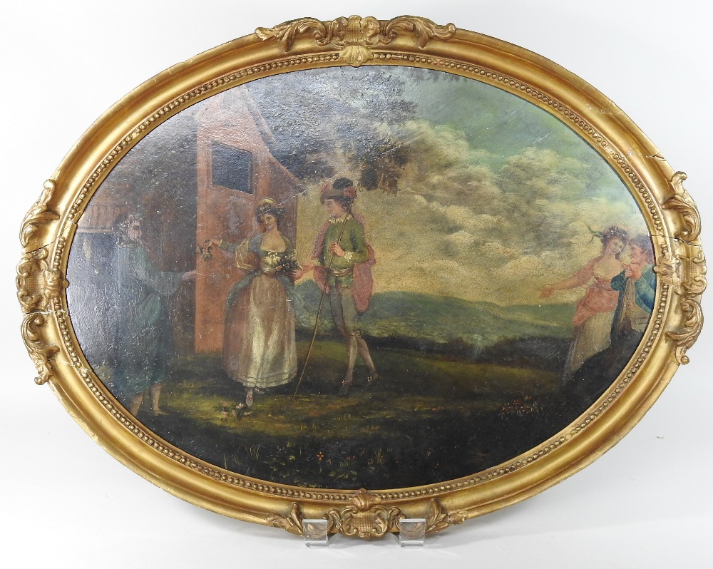 Continental School, (18th century), wedding scene, oil on panel, - Image 2 of 7