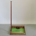 An early 20th century Jacques table skittles game, with pegs,