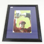 A signed photograph of Rubens Barrichello,