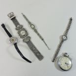 A 1920's wristwatch, together with two cocktail watches,