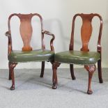 A set of eight early 20th century dining chairs, of Queen Anne design,