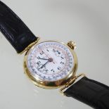 A 1920's Longines 18 carat gold cased chronograph wristwatch,