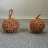 A coir ball fender, 30cm,