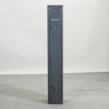 A metal gun cabinet, 130cm high,