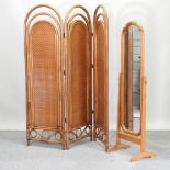 A pine cheval mirror,