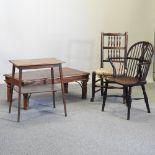 A Windsor armchair, together with a spindle back chair,