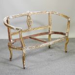 A 19th century gilt gesso sofa frame,